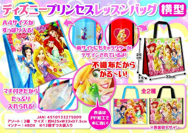 100景品 ディズニープリンセス レッスンバッグ横型 堀商店 景品 販促品 お祭り用品の激安販売