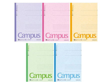 キャンパスノート（カラー表紙）　5色パック（...の画像
