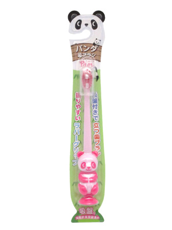パンダ歯ブラシ　吸盤付　キャンディピンクのサムネイル画像
